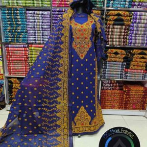 কারচুপি বুটিক্স থ্রি পিস - নেভি ব্লো কালার